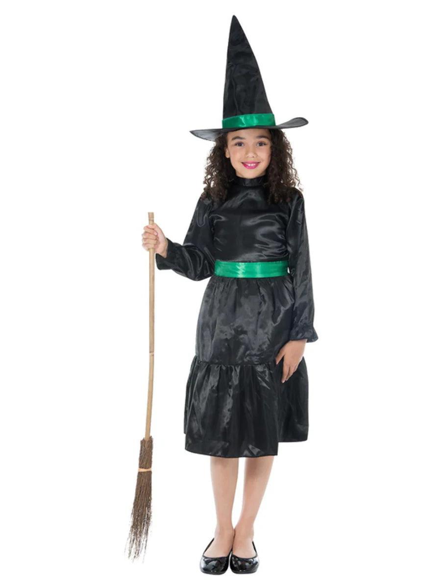 Wicked Witch Costume Black and Green Dress with Hat 1