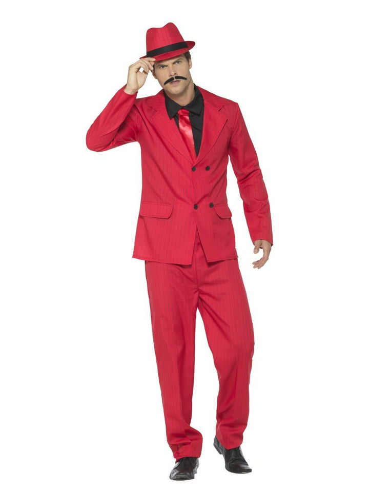 Zoot Suit Mens Red Gangster Costume