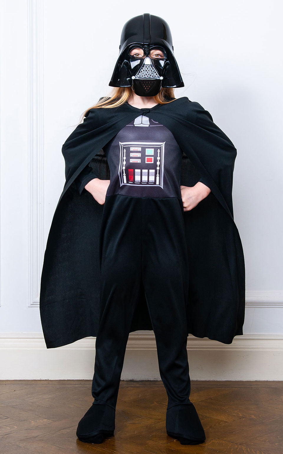 Darth Vader Sith Lord Childrens Costume with Cape and Mask 2 rub-641066M MAD Fancy Dress