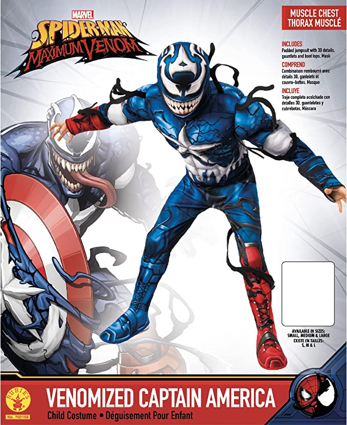 Venomized Captain America Kids Costume