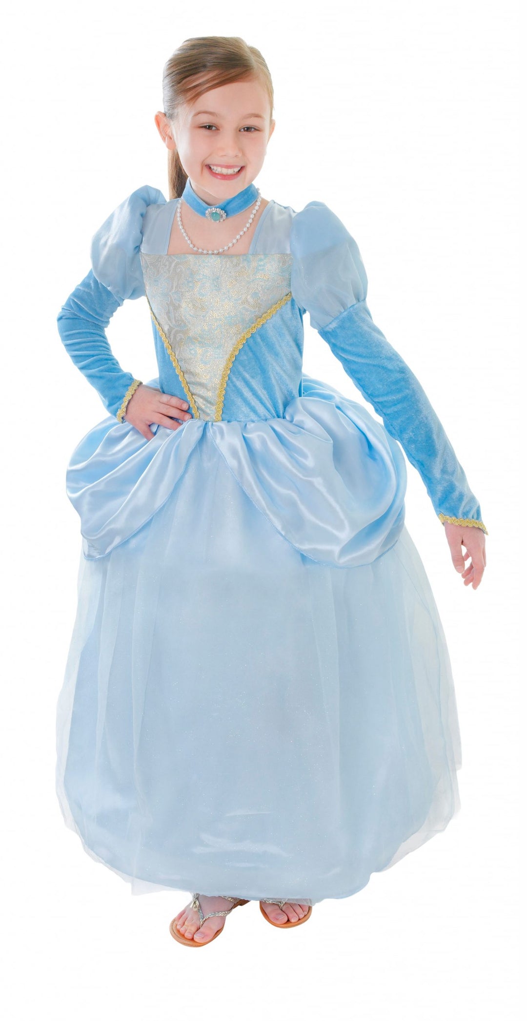 Blue Princess Dress + Choker Medium Childrens Costume Female_1 CC127