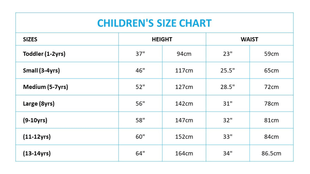 Size Chart Harry Potter Gryffindor Robe Child Costume