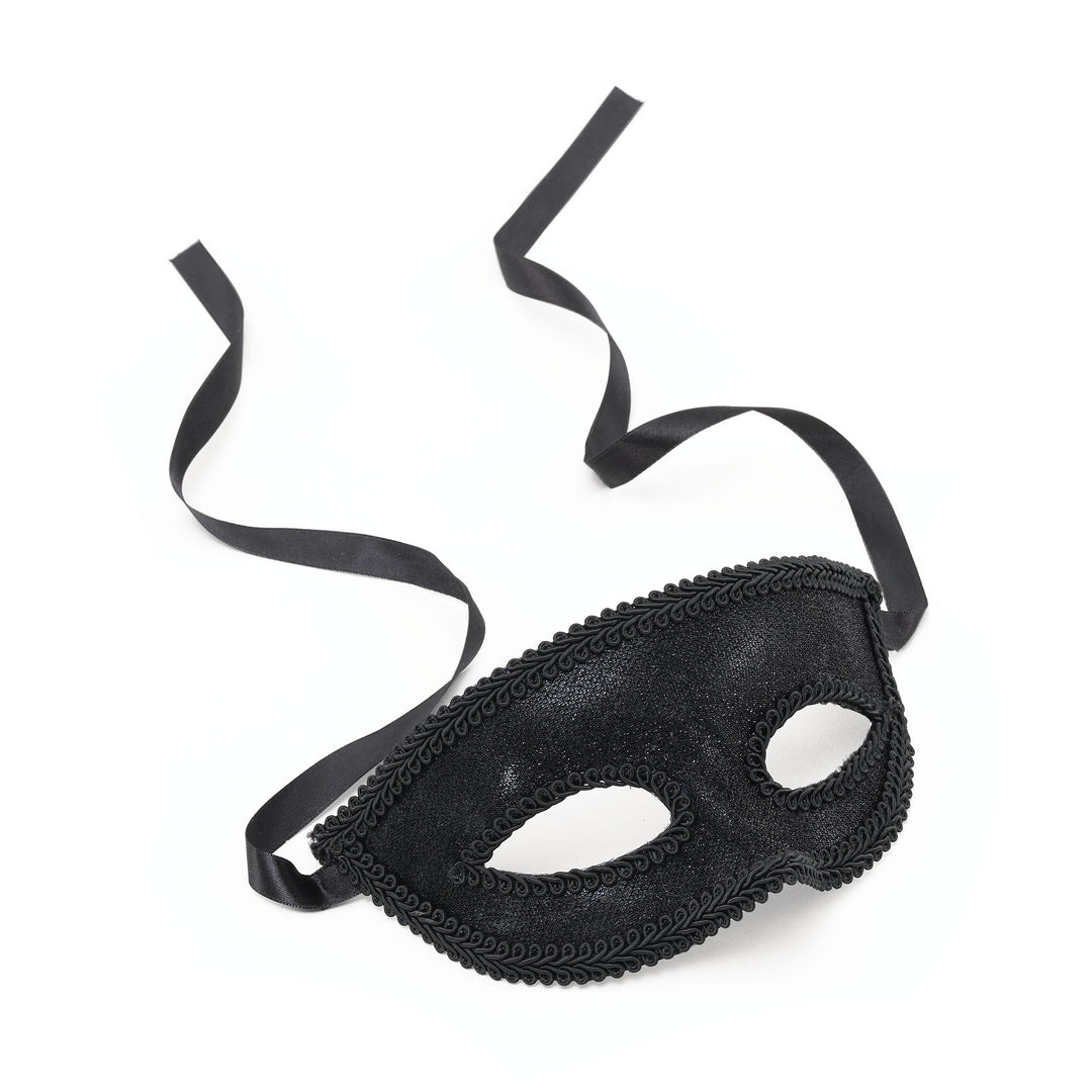 Black Eye Mask + Ribbon Tie Masks Unisex_1 EM030