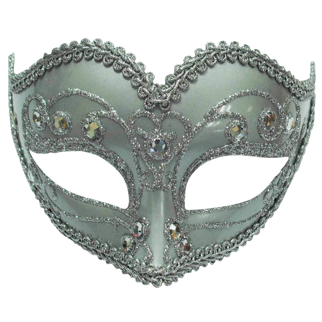 Jewelled Party Mask Silver Eye Masks Unisex_1 EM418