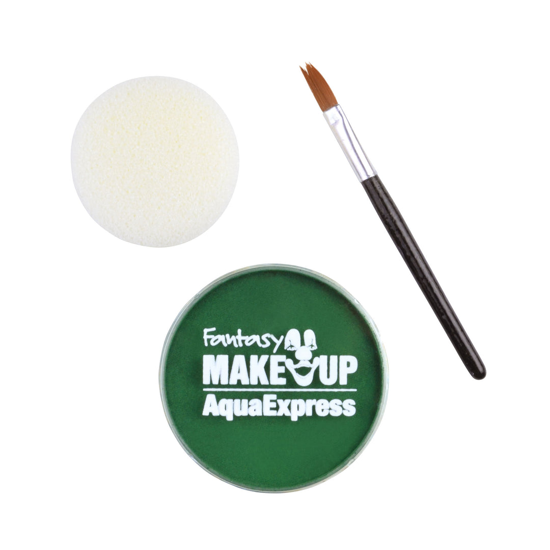 Aqua Makeup Green 15 With Sponge +brush Make Up Unisex_1 MU292