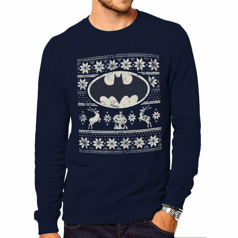 Batman Fair Isle Logo Crewneck Sweatshirt DC Adult_1