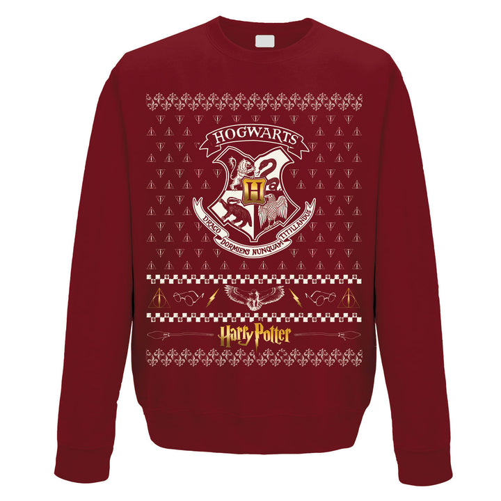 Harrypotter Xmas Crest Crewneck Sweatshirt Harry Potter Adult_1