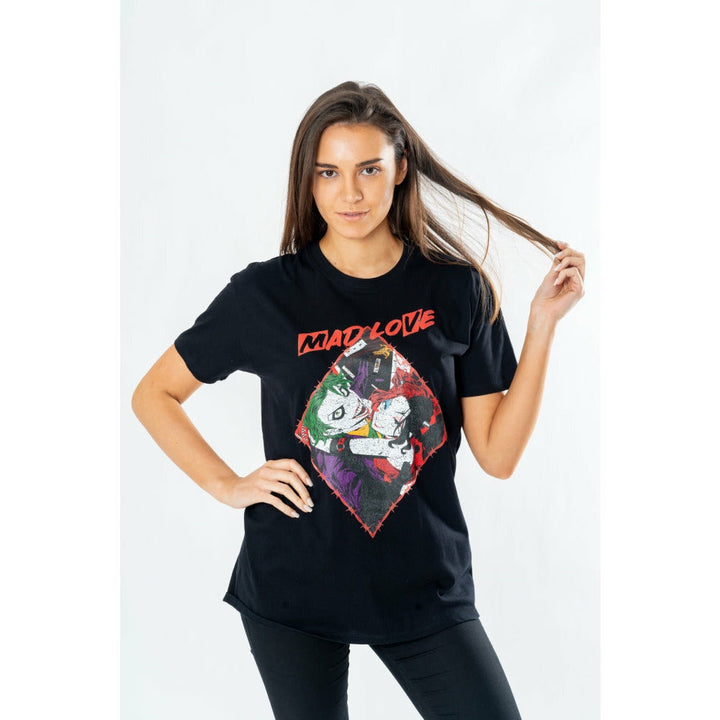 Harley Quinn Adult Black Mad Love T-Shirt DC_2