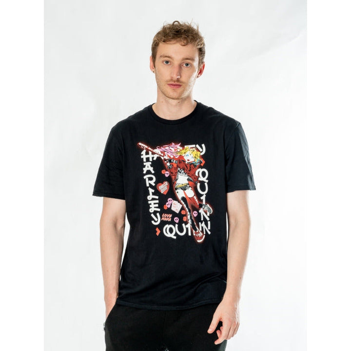 Harley Quinn Black Adult Anime Good Night T-Shirt DC_1