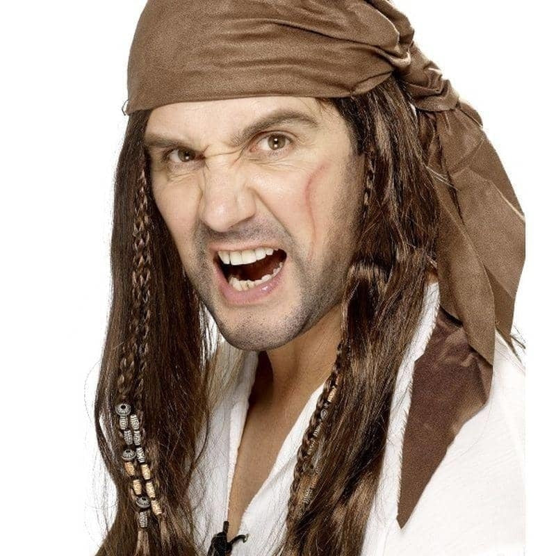 Buccaneer Pirate Wig Adult Brown_1 sm-42074