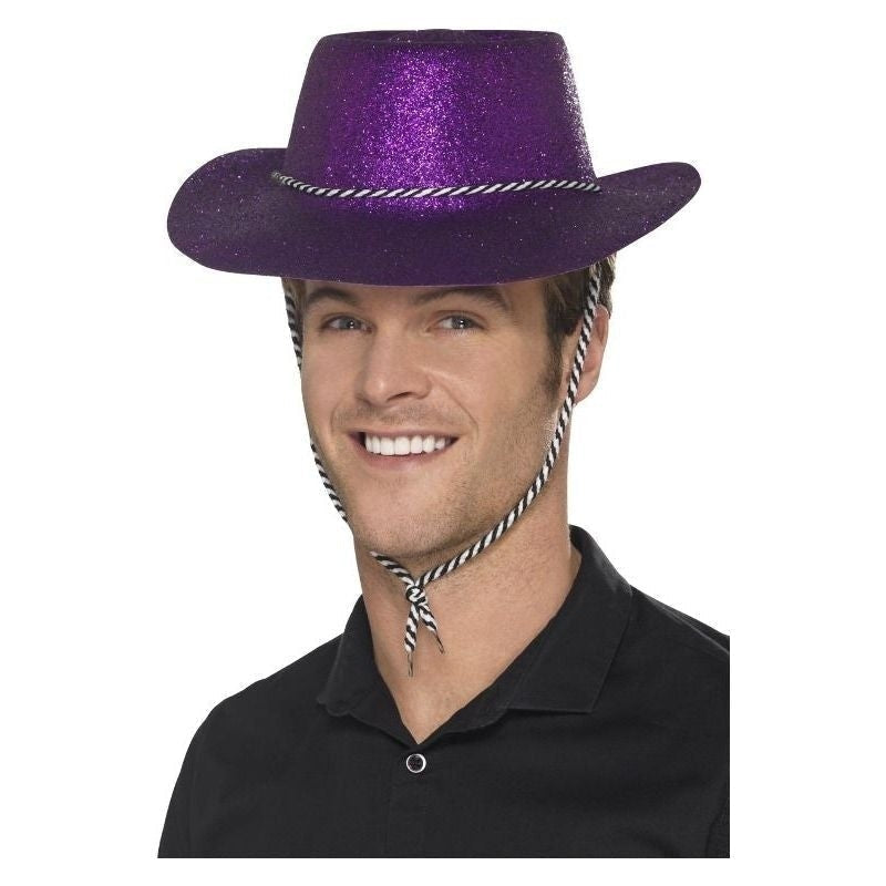 Cowboy Glitter Hat Adult Purple_2 