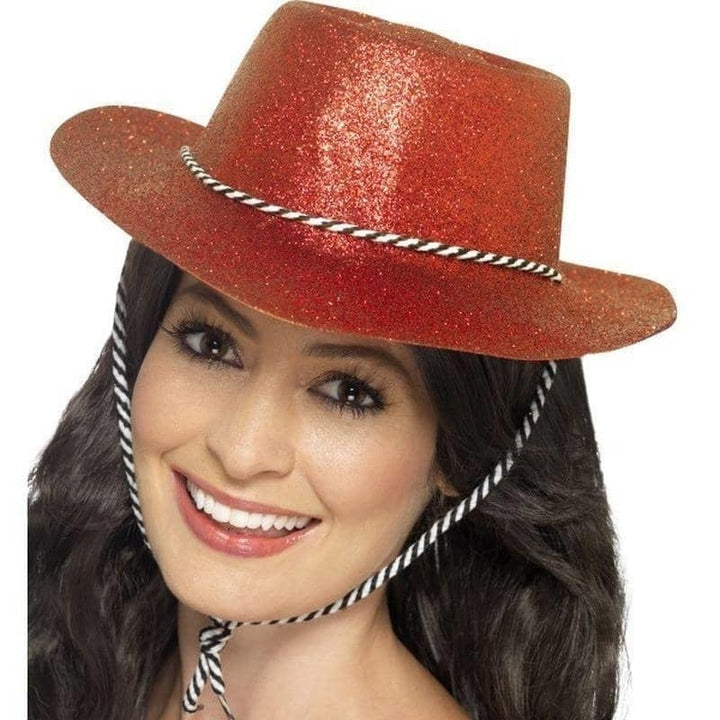 Cowboy Glitter Hat Adult Red_1 sm-21369