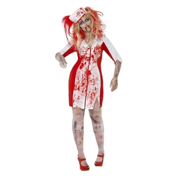 Curves Zombie Nurse Costume Adult White Red_5 