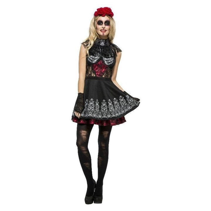 Fever Day Of The Dead Costume Adult Black_3 sm-44541XS
