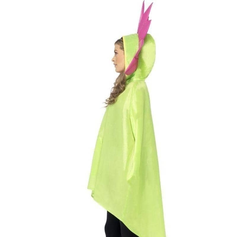 Flower Party Poncho Adult Green Pink_4 