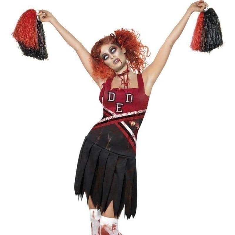 High School Horror Cheerleader Costume Adult Red Black_1 sm-32902M