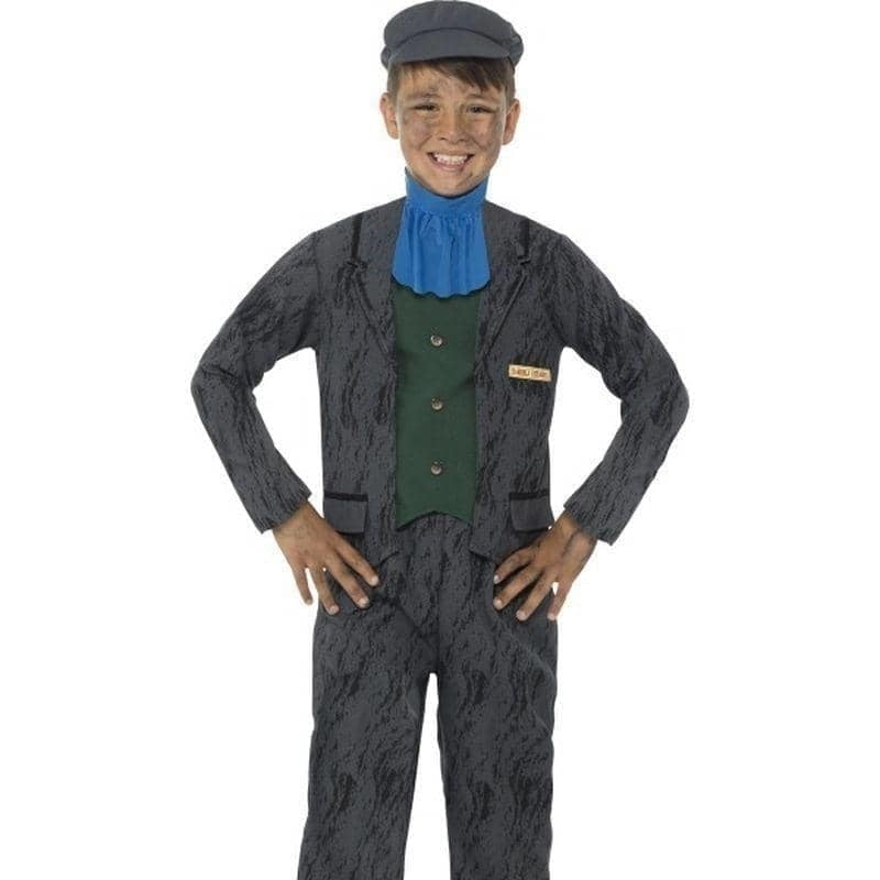 Horrible Histories Miner Costume Kids Grey_1 sm-42995L