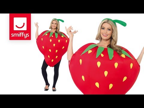 Strawberry Costume Red with Printed Tabard and Green Headpiece 5