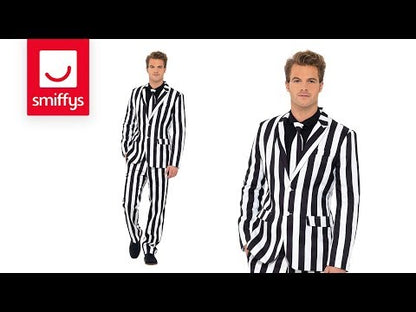 Humbug Striped Stand Out Suit Adult Black White 7
