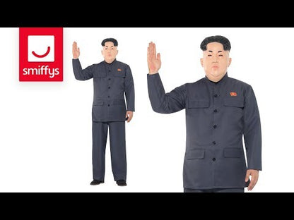 Korean Dictator Costume Adult Grey Jumpsuit Kim Jong Un Outfit 8