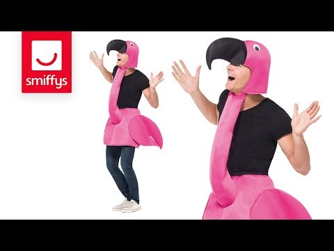 Flamingo Costume Adult One Piece Padded Body with Attached Neck and Hood 8
