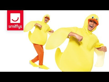 Duck Costume Adult Yellow Bodysuit Trousers Attached Headpiece and Feet Covers 6
