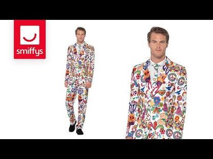 Groovy Suit Adult Stand Out Multi Coloured Jacket Trousers Tie 5