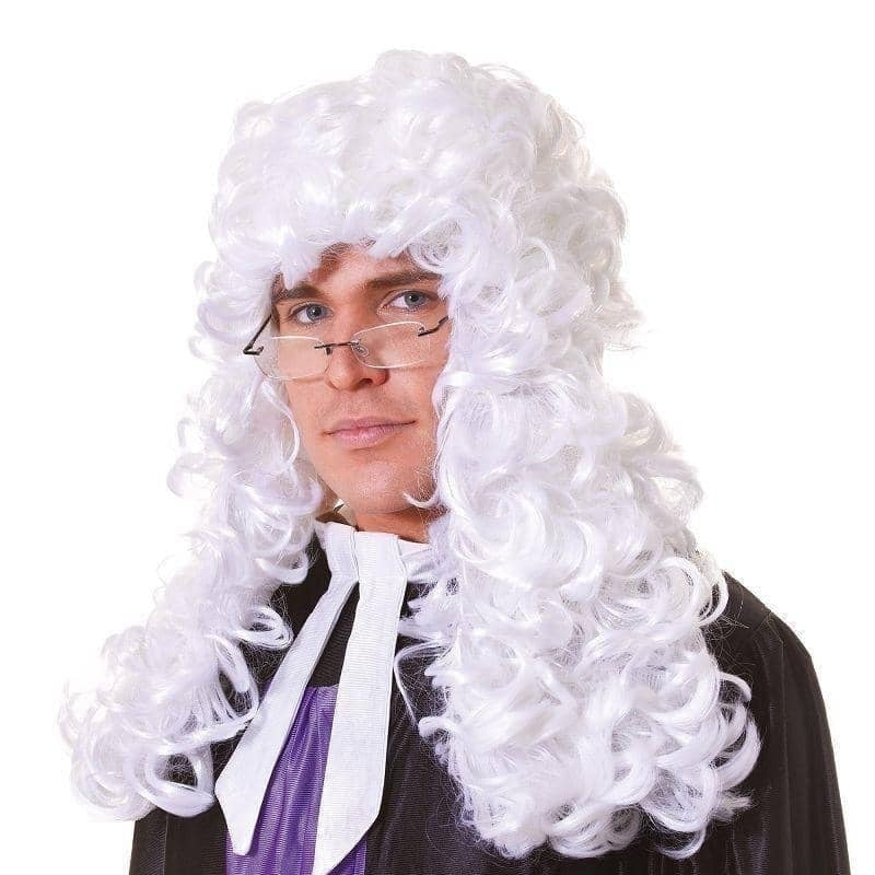 Mens Judge Wig Budget White Wigs Male Halloween Costume_1 BW339