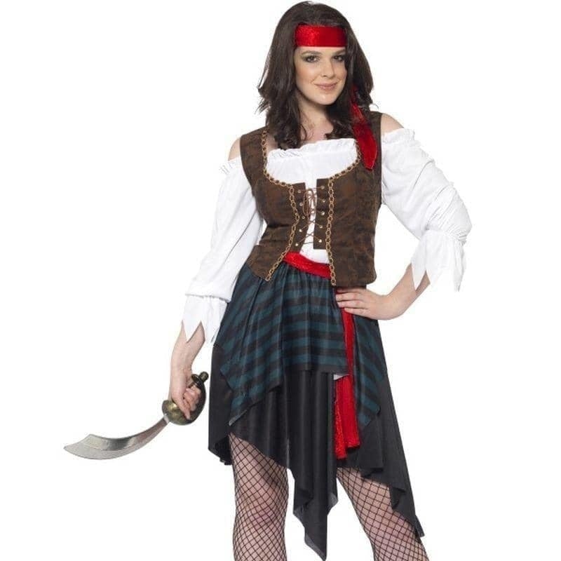 Pirate Lady Costume Adult Brown White_1 sm-20470M