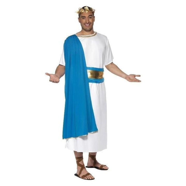 Roman Senator Costume Adult White Blue_3 