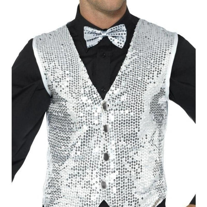 Sequin Waistcoat Adult Silver_1 sm-42938m