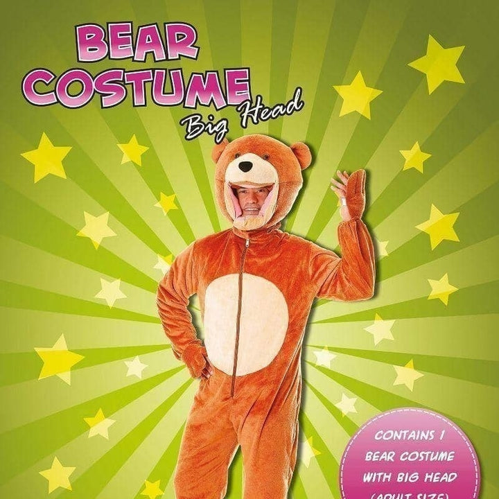 Teddy Bear Big Head Adult Costume Unisex_2 