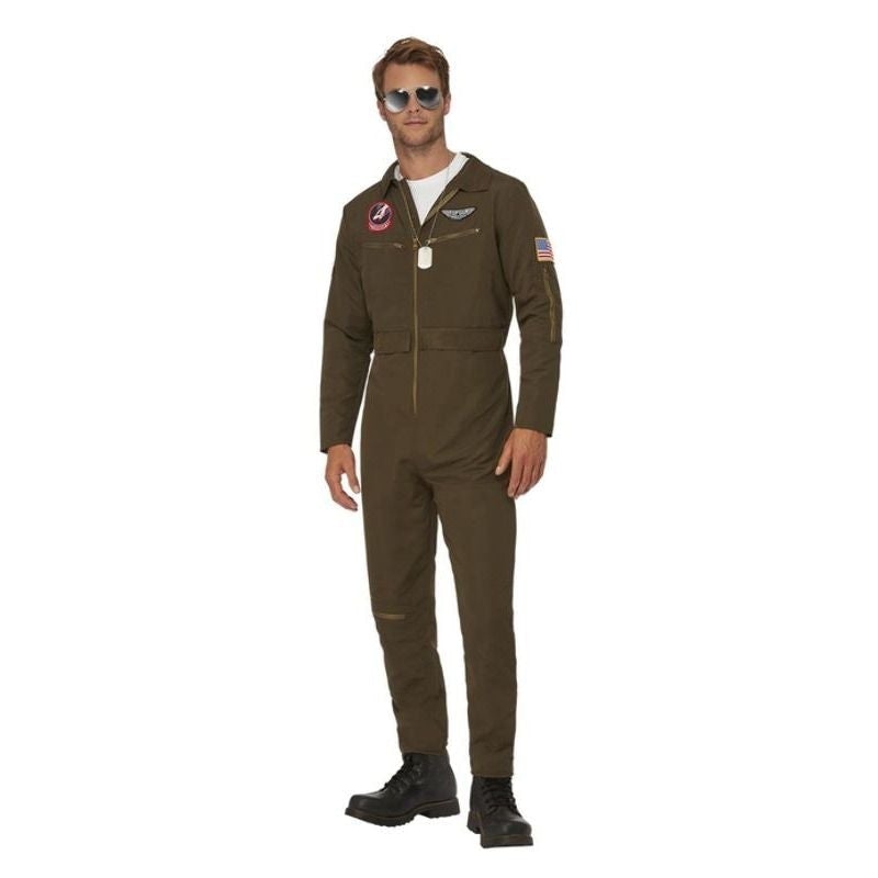 Top Gun Maverick Mens Aviator Costume Green_1 sm-52554L