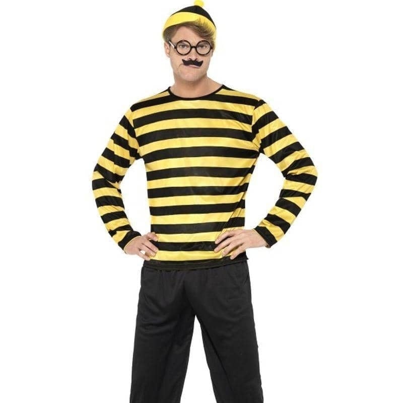 Wheres Wally Odlaw Costume Adult Black Yellow_1 sm-41309M