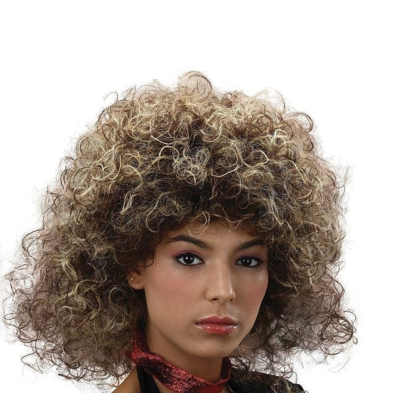 Womens Big Hair Wig 2 Tone 80s Wigs Female Halloween Costume_1 BW715