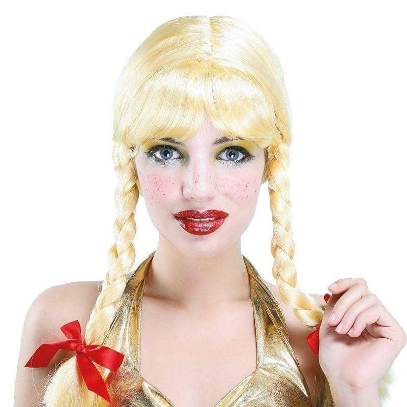 Womens Pigtail Wig Blonde Wigs Female Halloween Costume_1 BW355